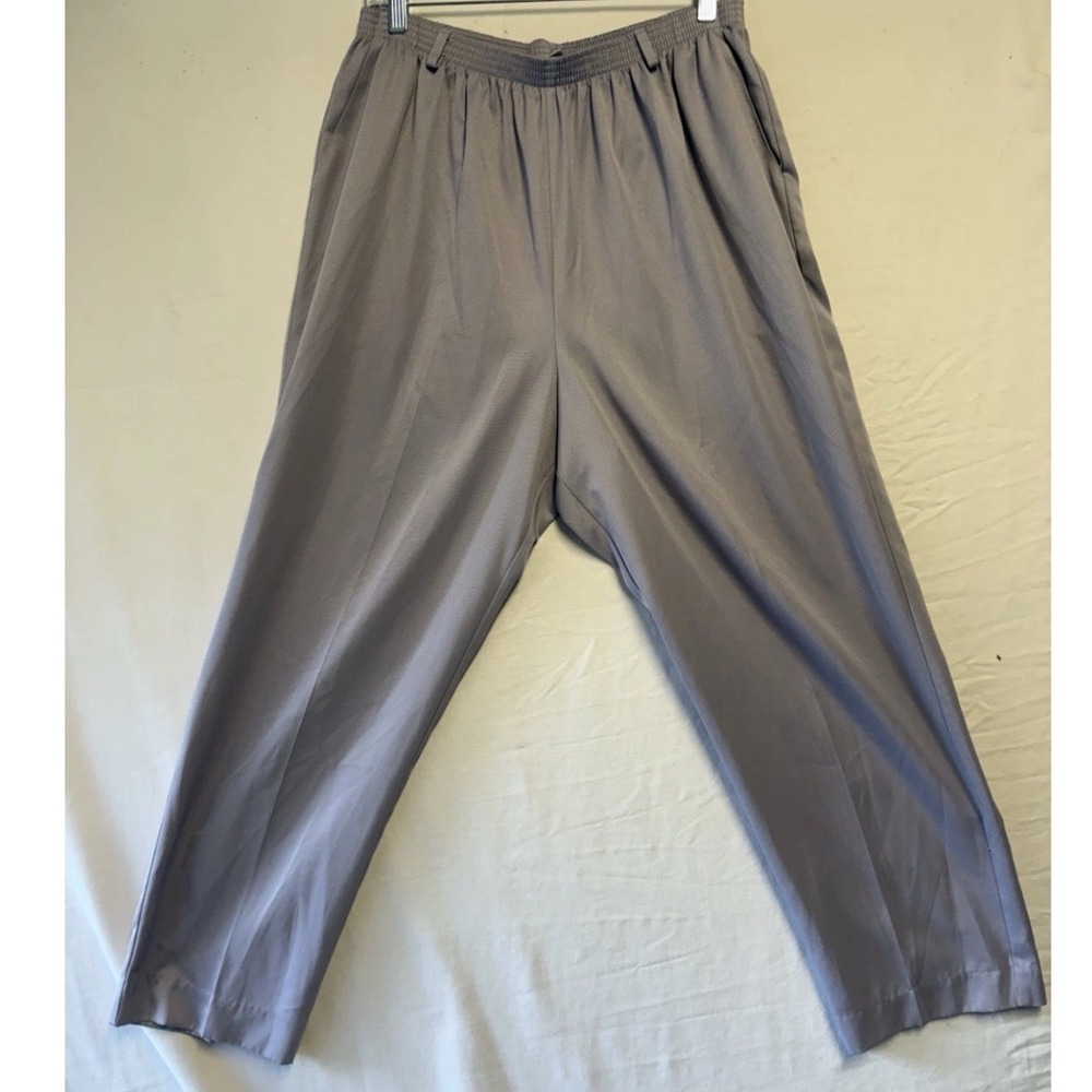 Alfred Dunner Vintage Lavender Purple Elastic Waist Pull On Pants Womens 18 USA